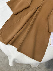 HERMES 25S LONG CASHMERE COAT WITH ROUND NECK 277