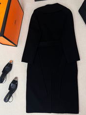 HERMES 25S LAPEL-COLLAR CASHMERE COAT 210