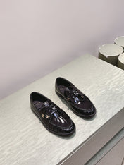 CELINE 26S LACE-UP LOAFERS IN BLACK GLOSSY CALFSKIN