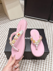 CHANEL 26S FLIP-FLOPS IN LIGHT PINK CALFSKIN