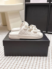 CHANEL 26S SANDALS IN CREAM WHITE CALFSKIN