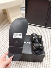 CHANEL 26S SANDALS IN BLACK CALFSKIN