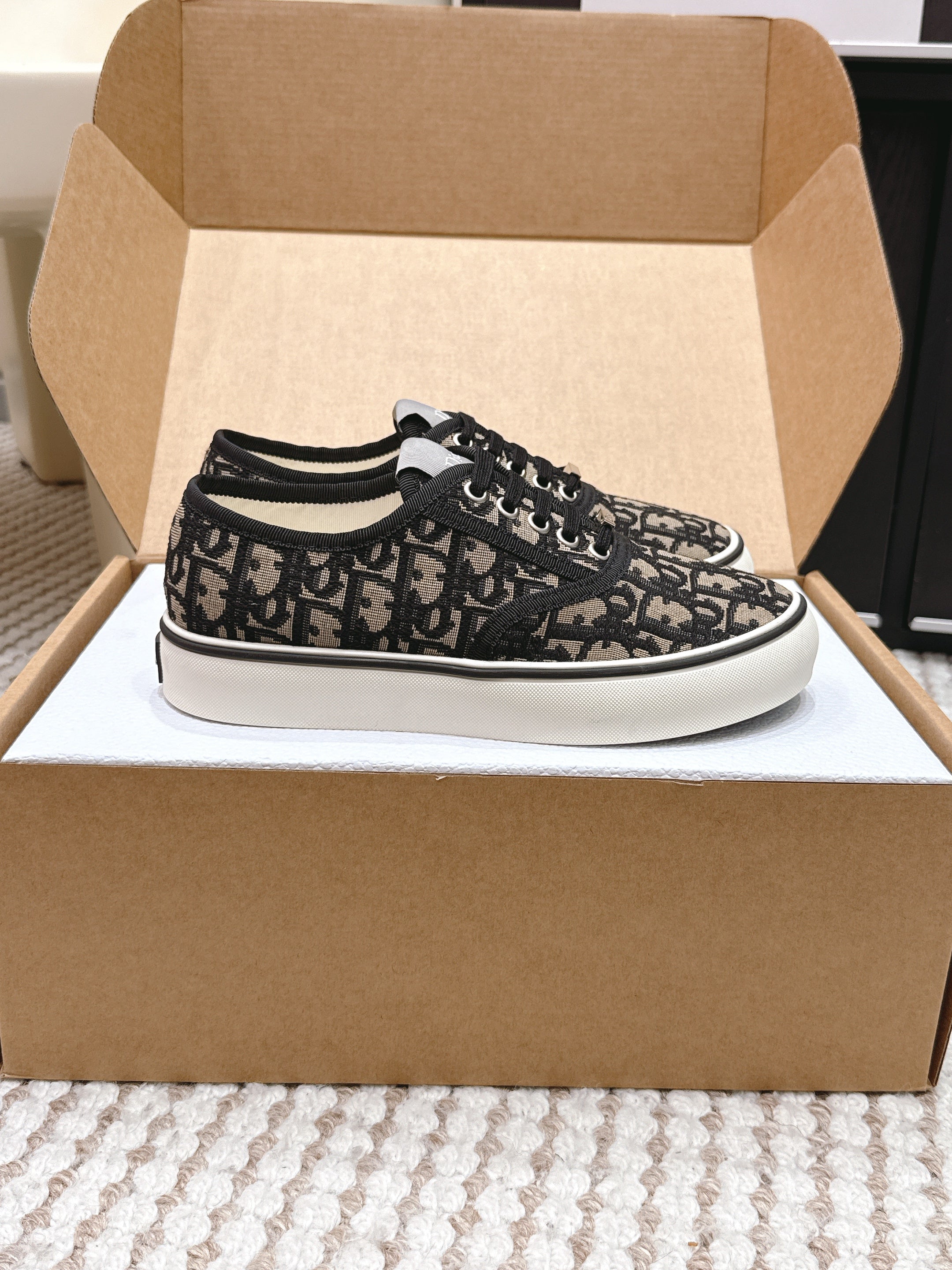 DIOR 26S SALTWIND SNEAKER IN BROWN BLACK FABRIC