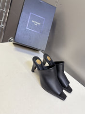 YSL 25S HIGH-HEEL SANDALS 75 MM IN BLACK LAMBSKIN