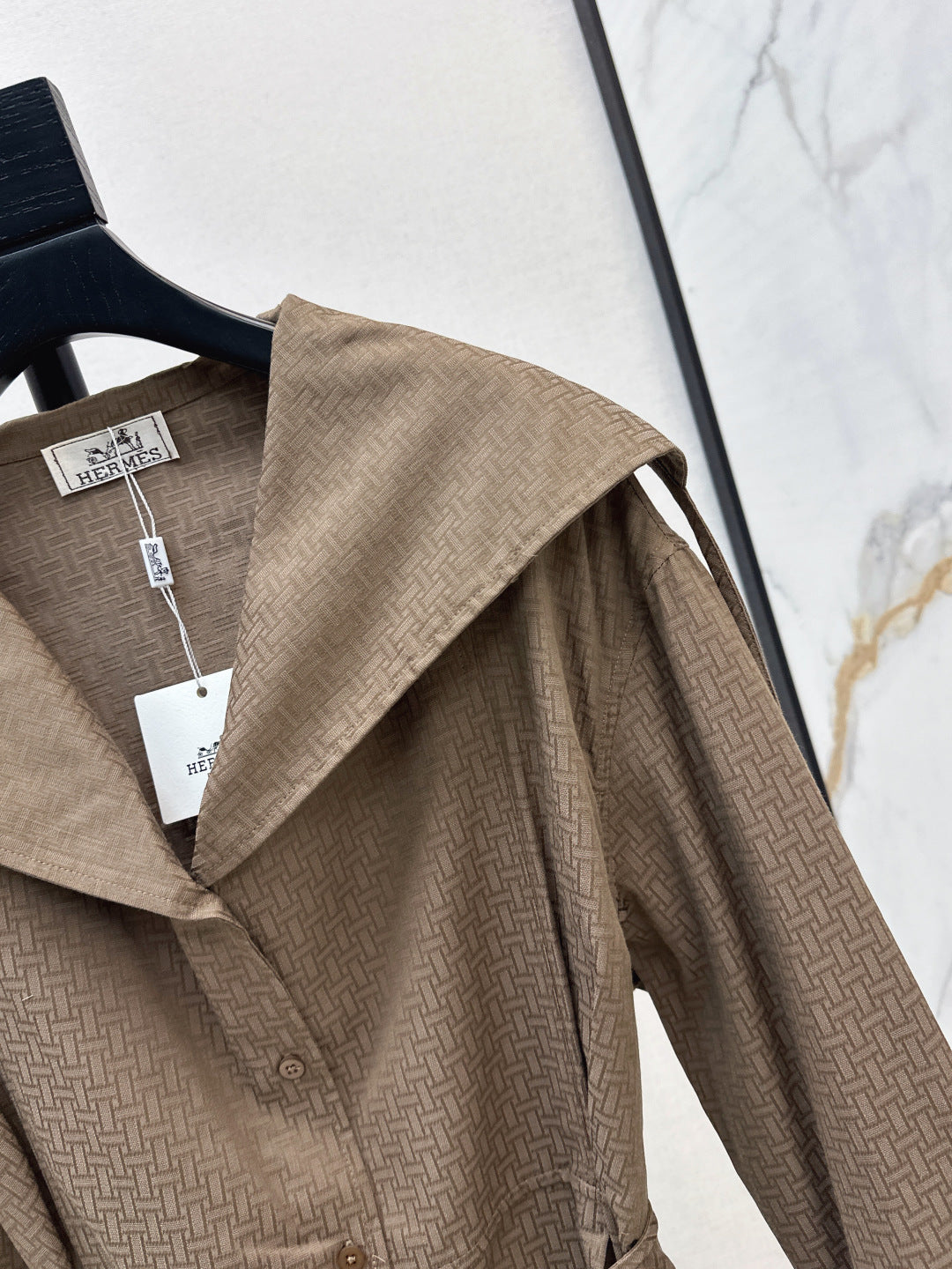 HERMES 26S LONG COAT DRESS 518