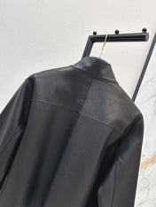 HERMES 25S STAND-COLLAR LEATHER JACKET 454