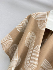 HERMES 25S JACQUARD CAPE COAT 321