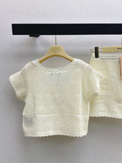 MIUMIU 26S KNIT TOP AND SKIRT SET STYLE 1042