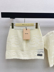 MIUMIU 26S KNIT TOP AND SKIRT SET STYLE 1042