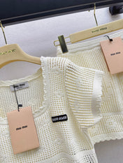 MIUMIU 26S KNIT TOP AND SKIRT SET STYLE 1042