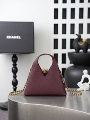CHANEL 26S SHOPPING BAG MEDIUM 23 IN BURGUNDY RED LAMBSKIN GOLD HARDWARE