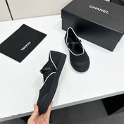 CHANEL 26S MARY JANE SNEAKERS IN BLACK FABRIC