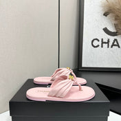 CHANEL 26S THONG SANDALS IN LIGHT PINK LAMBSKIN