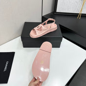 CHANEL 26S FLAT SANDALS IN NUDE PINK LAMBSKIN