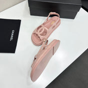 CHANEL 26S FLAT SANDALS IN NUDE PINK LAMBSKIN