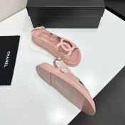 CHANEL 26S FLAT SANDALS IN NUDE PINK LAMBSKIN