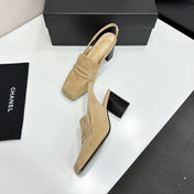 CHANEL 26S SLINGBACK LOAFER PUMPS IN BEIGE SUEDE
