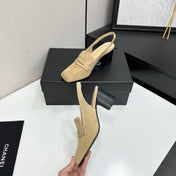 CHANEL 26S SLINGBACK LOAFER PUMPS IN BEIGE SUEDE