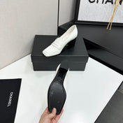CHANEL 26S LOAFER PUMPS IN WHITE SHINY CALFSKIN