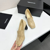 CHANEL 26S LOAFER PUMPS IN BEIGE SUEDE