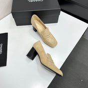 CHANEL 26S LOAFER PUMPS IN BEIGE SUEDE