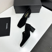 CHANEL 26S LOAFER PUMPS IN BLACK SUEDE