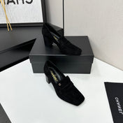 CHANEL 26S LOAFER PUMPS IN BLACK SUEDE