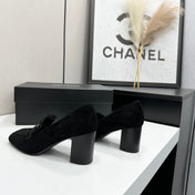 CHANEL 26S LOAFER PUMPS IN BLACK SUEDE