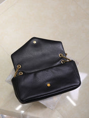 YSL 25S CALYPSO 30 IN BLACK GRAINED CALFSKIN GOLD HARDWARE