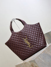YSL 25S ICARE 27 IN ROUGE CABERNET QUILTED CALFSKIN GOLD HARDWARE