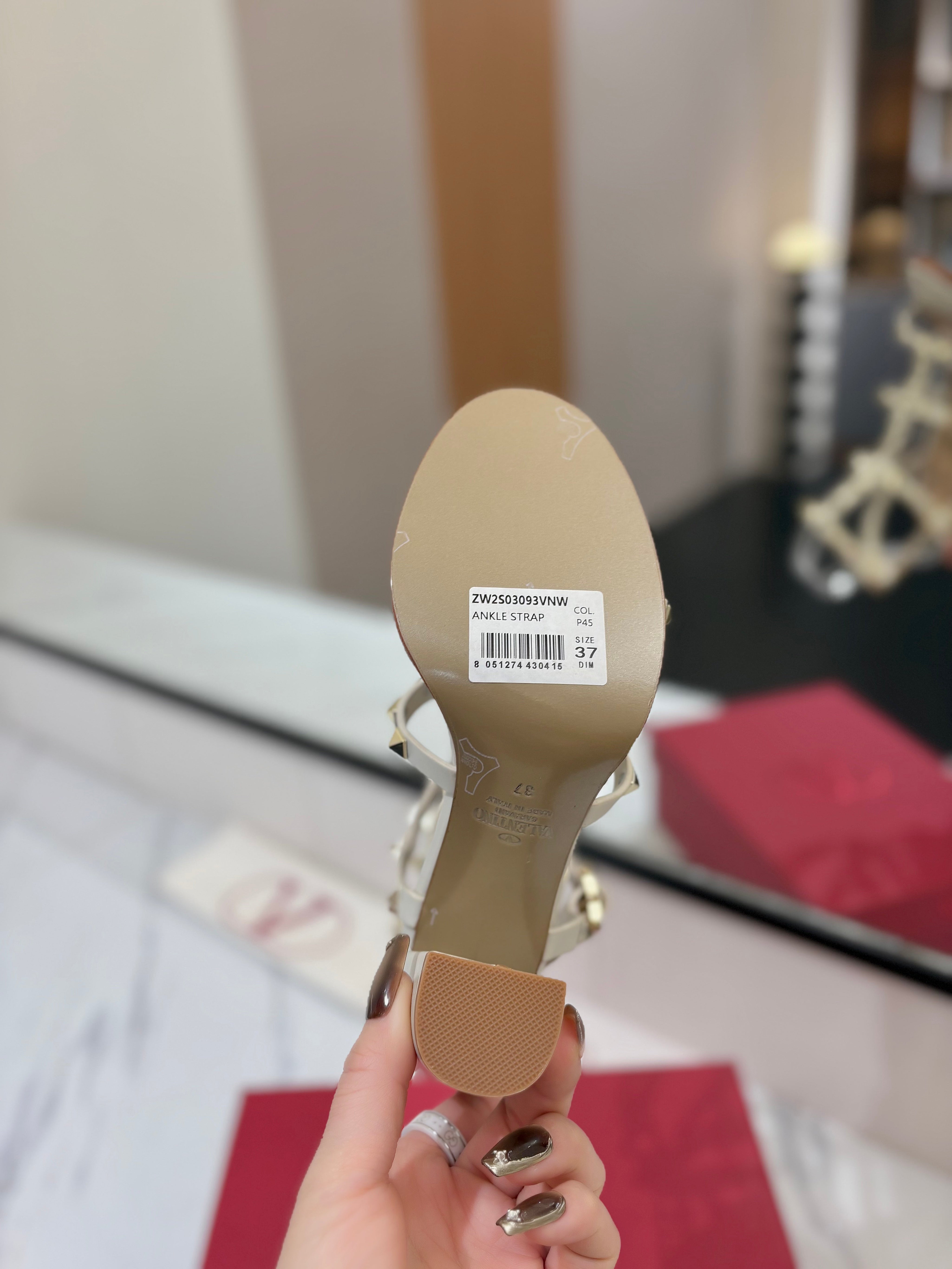 VALENTINO 26S STUDDED HIGH HEEL SANDALS 90 MM IN BROWN CALFSKIN