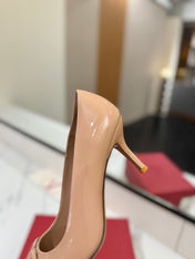 VALENTINO 26S HIGH HEELS 75 MM IN NUDE PATENT CALFSKIN
