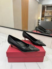 VALENTINO 26S HIGH HEELS 45 MM IN BLACK SMOOTH CALFSKIN