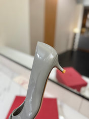 VALENTINO 26S HIGH HEELS 45 MM IN GREY PATENT CALFSKIN