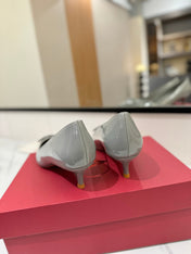 VALENTINO 26S HIGH HEELS 45 MM IN GREY PATENT CALFSKIN