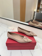 VALENTINO 26S BALLET FLATS IN NUDE SMOOTH CALFSKIN