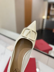 VALENTINO 26S BALLET FLATS IN WHITE PATENT CALFSKIN