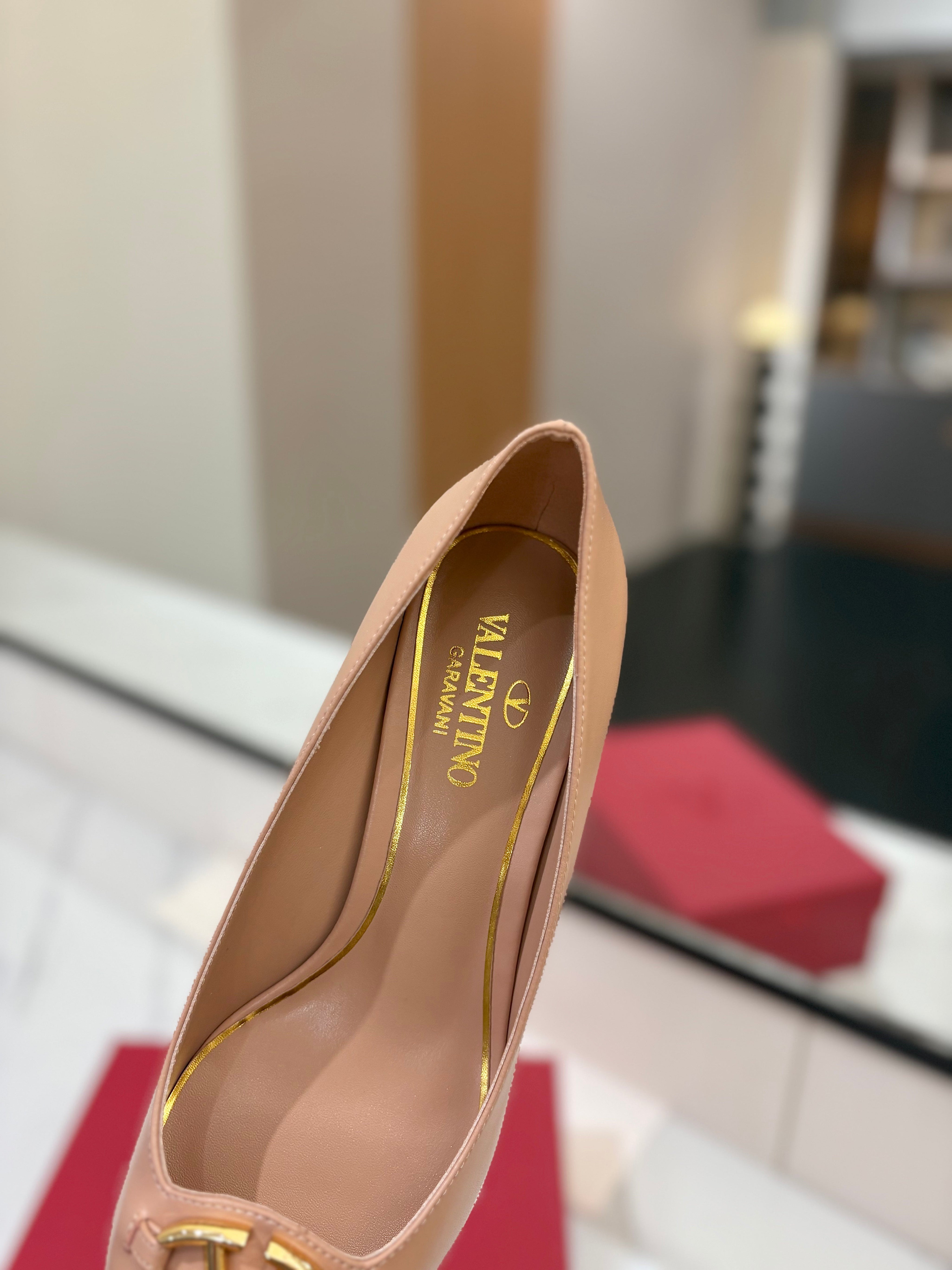 VALENTINO 26S POINTED-TOE PUMPS 65 MM IN NUDE SMOOTH CALFSKIN