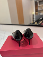 VALENTINO 26S POINTED-TOE PUMPS 65 MM IN BLACK PATENT CALFSKIN