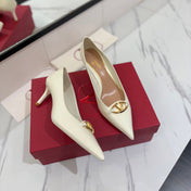VALENTINO 26S POINTED-TOE PUMPS 65 MM IN WHITE PATENT CALFSKIN