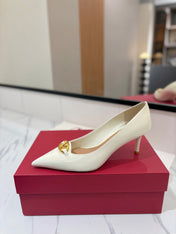 VALENTINO 26S POINTED-TOE PUMPS 65 MM IN WHITE PATENT CALFSKIN