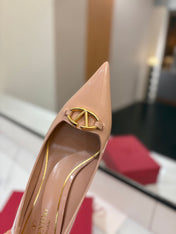 VALENTINO 26S POINTED-TOE PUMPS 65 MM IN NUDE PATENT CALFSKIN