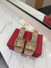 VALENTINO 26S HIGH-HEEL SANDALS 60 MM IN BEIGE CALFSKIN WITH GOLD HARDWARE