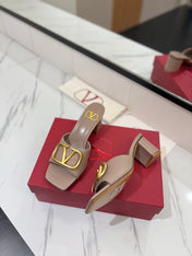 VALENTINO 26S HIGH-HEEL SANDALS 60 MM IN BEIGE CALFSKIN WITH GOLD HARDWARE