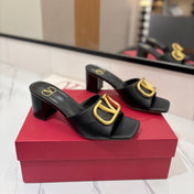VALENTINO 26S HIGH-HEEL SANDALS 60 MM IN BLACK CALFSKIN WITH GOLD HARDWARE