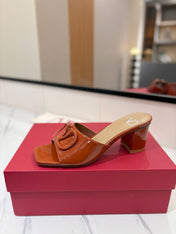 VALENTINO 26S HIGH-HEEL SANDALS 60 MM IN BROWN PATENT CALFSKIN