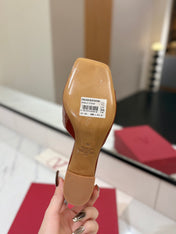 VALENTINO 26S HIGH-HEEL SANDALS 60 MM IN BROWN PATENT CALFSKIN