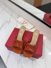 VALENTINO 26S HIGH-HEEL SANDALS 60 MM IN BROWN PATENT CALFSKIN