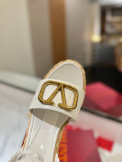 VLTN ESPADRILLE WEDGE SANDALS 25S 90 MM IN WHITE LAMBSKIN STYLE 3