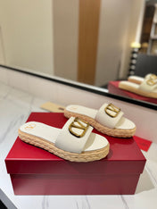 VLTN ESPADRILLE SLIDES 25S IN WHITE LAMBSKIN STYLE 3